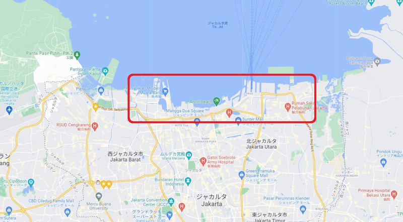 2050年にジャカルタ北部が水没!! 2050年にジャカルタ北部が水没!!