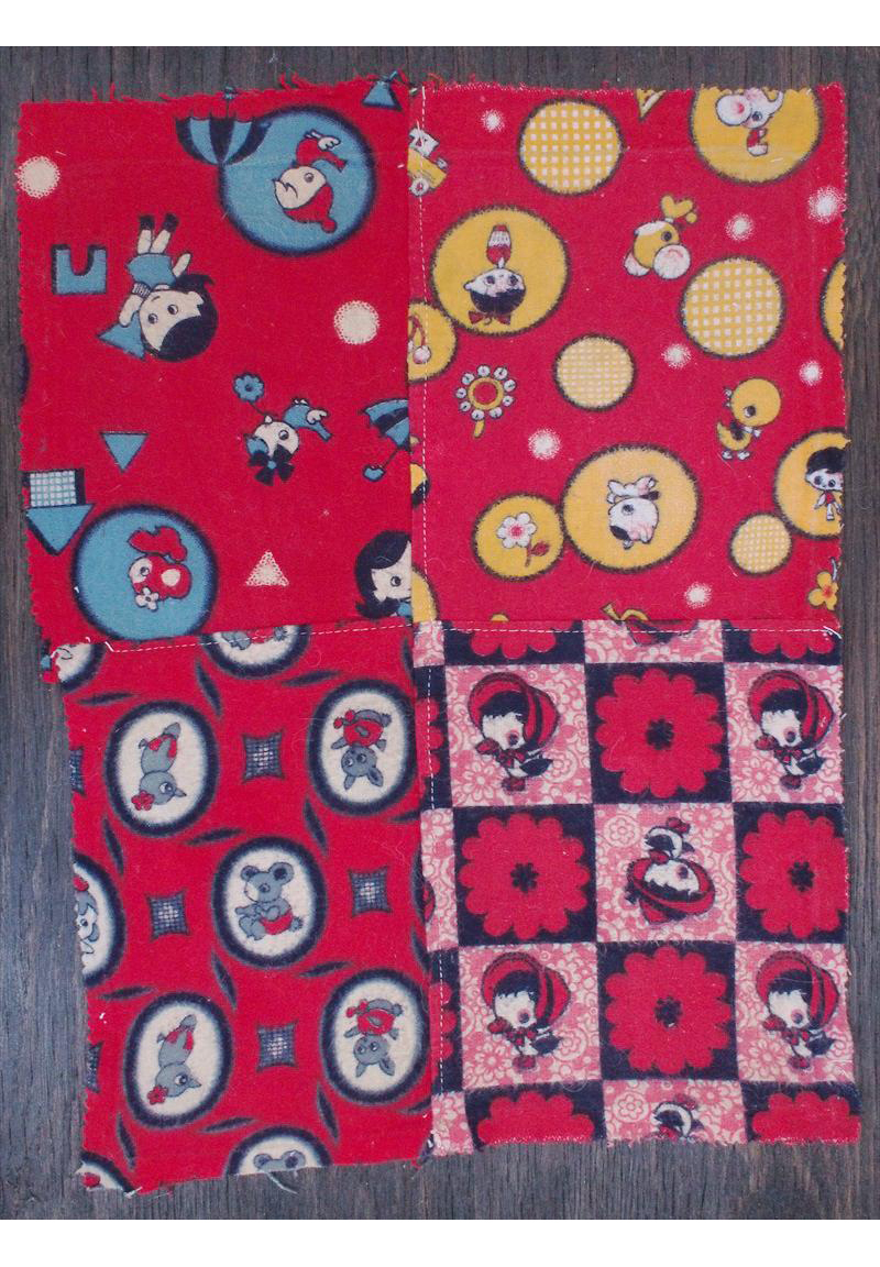 アンティーク雑貨・可愛らしい絵柄のネル生地パッチワークハギレ2枚☆リメイクコレクション アンティーク雑貨・可愛らしい絵柄のネル生地パッチワークハギレ2枚☆リメイクコレクション