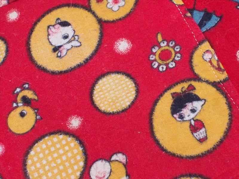 アンティーク雑貨・可愛らしい絵柄のネル生地パッチワークハギレ2枚☆リメイクコレクション アンティーク雑貨・可愛らしい絵柄のネル生地パッチワークハギレ2枚☆リメイクコレクション