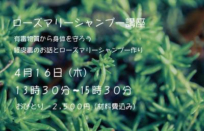 TRUNKさんにて ~ローズマリーシャンプー講座~ TRUNKさんにて ~ローズマリーシャンプー講座~