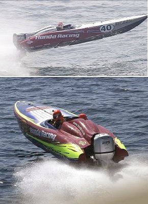 ホンダマリン船外機とレース艇