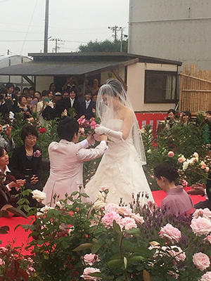 花川町のばらの都苑で初の結婚式！