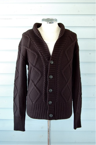 SURFRIDER Shawl Colar Cable Knit Cardigan !