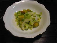蓮根と南瓜とキャベツの蒸し煮