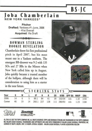 Joba Chamberlain チェンバレン サイン