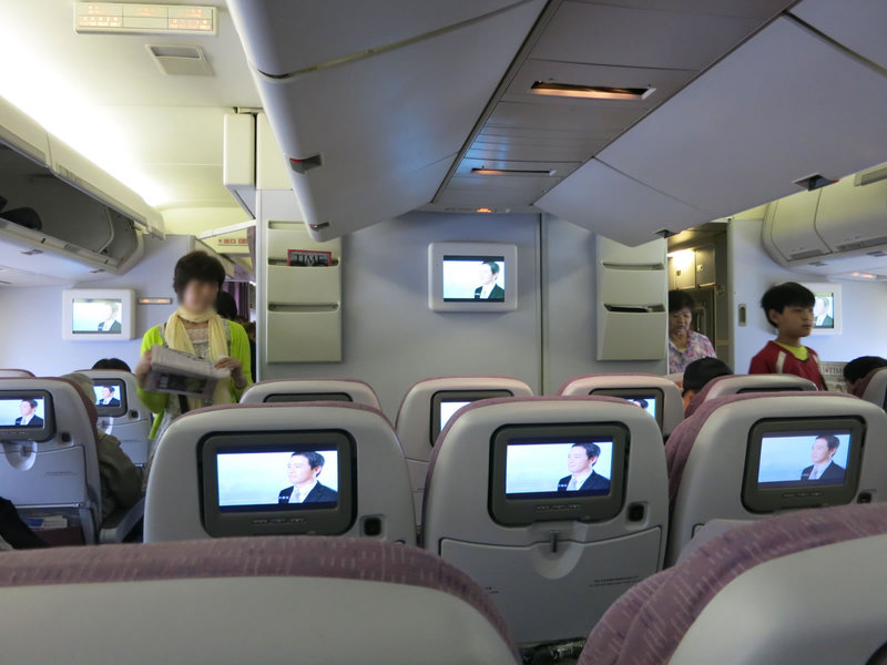 チャイナエアラインのジャンボ（B747-400）に乗って台北・桃園国際空港へ