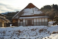 雪の農村風景　恵那