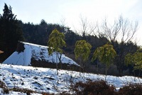 雪の農村風景　恵那