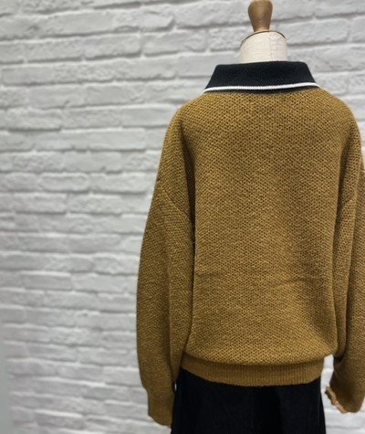 FRED PERRY/LONG SLEEVE KNITTED SHIRT