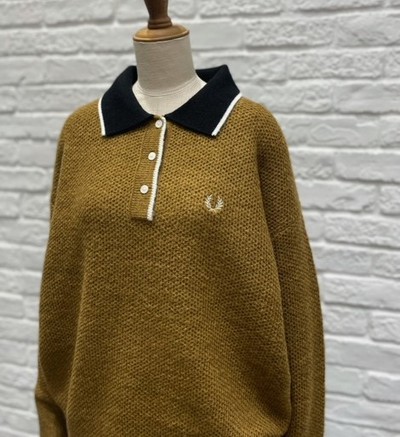 FRED PERRY/LONG SLEEVE KNITTED SHIRT