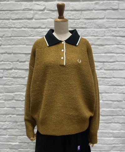 FRED PERRY/LONG SLEEVE KNITTED SHIRT