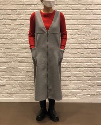 QTUME/ウールライクジップアップワンピース