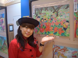 つつじ公園親子写生大会の作品展示会♪