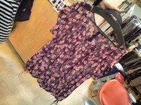 qualite 花柄シフォンブラウス