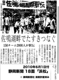 新聞記事掲載 (静岡新聞 2010年6月1日付)