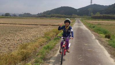 息子とサイクリング