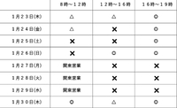 １月２３日（木）〜１月３０日（木）