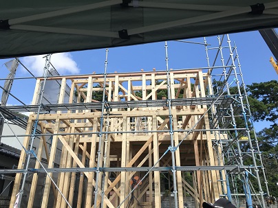 住宅の建て方工事