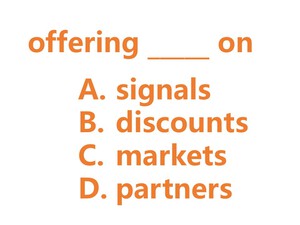 英検準二：signals/discounts/markets/partners