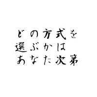 どの方式を選ぶかはあなた次第 2010/12/08 11:30:00