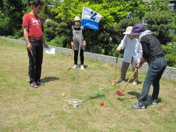 下太ふれあいサロン　今回はグラウンドゴルフ