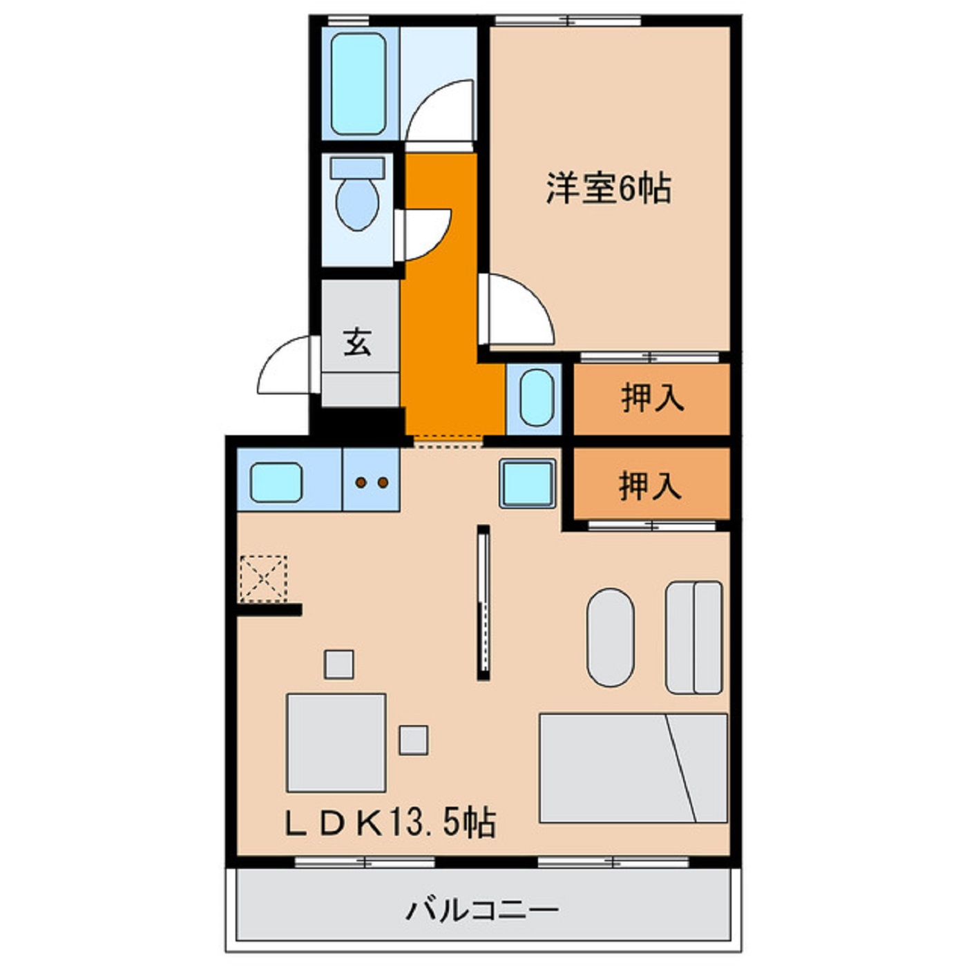 わんこも走り回れる！ゆったり１LDK家具家電付きROOM★