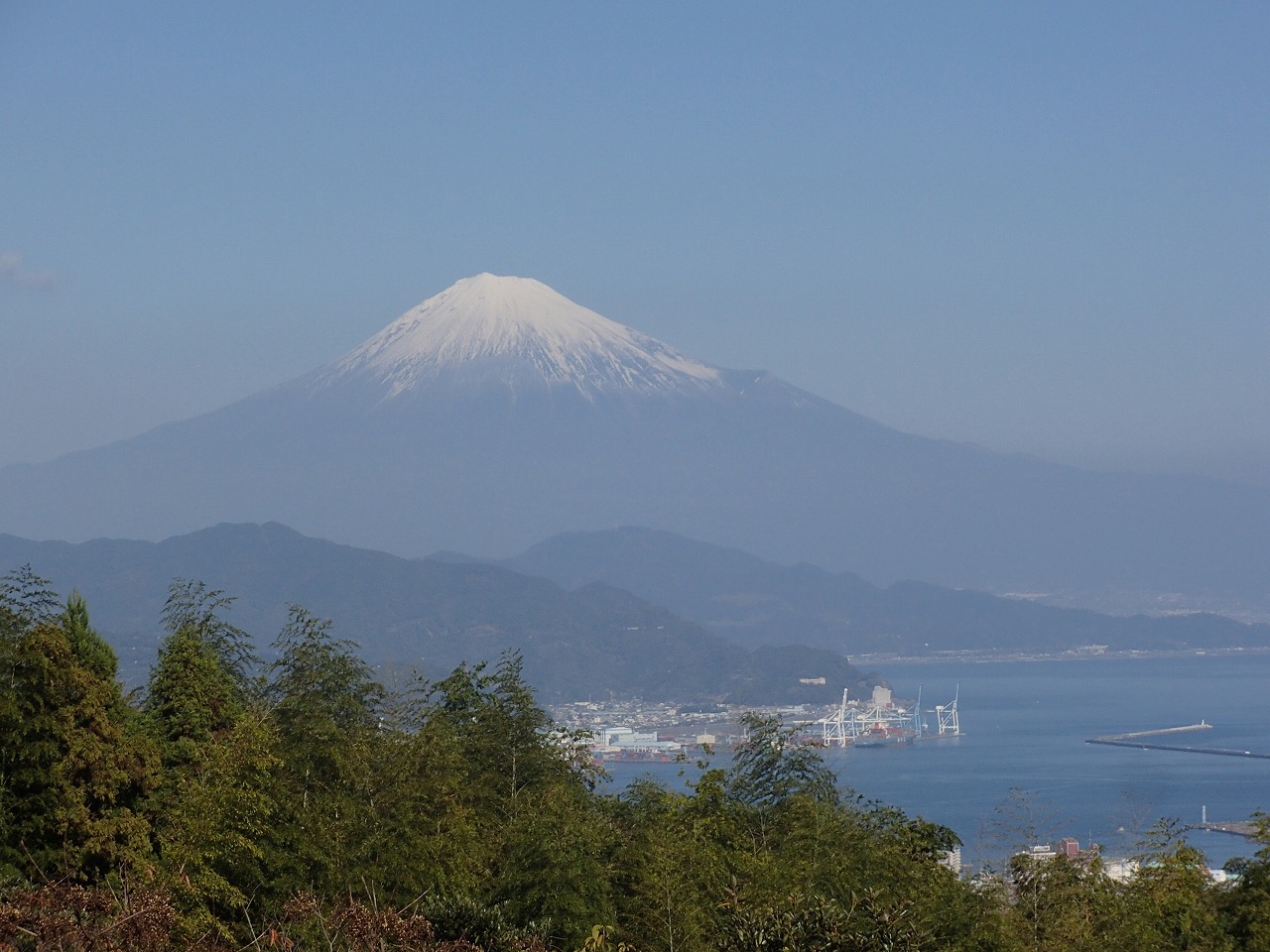 清水港と富士山