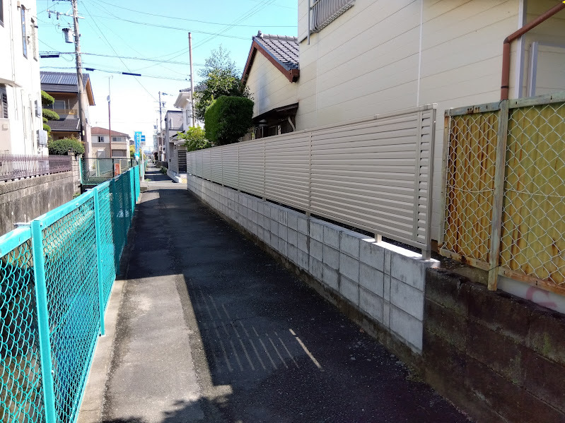 浜松市の補助金を使ってブロック塀を撤去+フェンス取付