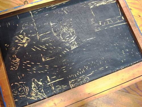 黒板と版画