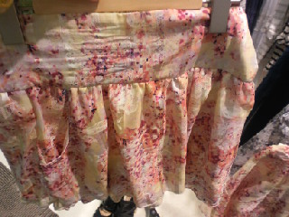 シフォンレース花柄シャーリングワンピ★