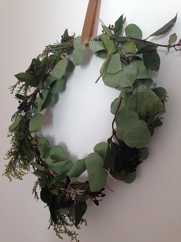 flower&green | 身近なもので作るクリスマスのリース。