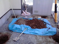 パーゴラ駐輪場の現場