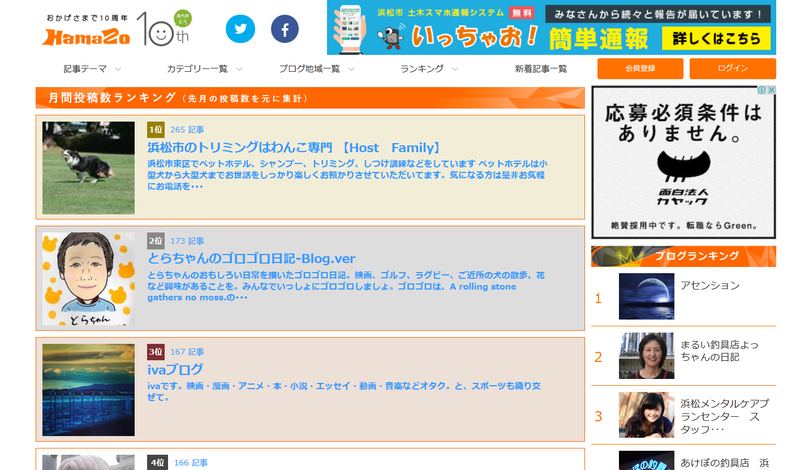 はまぞうに月間の記事投稿数ランキングと新機能を追加！