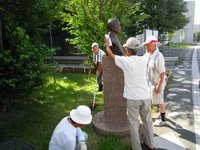 鳥居信平５　胸像清掃