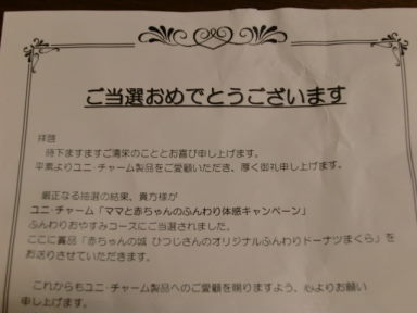 まくらが当たったよ～☆