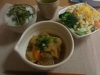 今日は、こっくり煮もの定食♪
