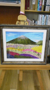富士山の押し花絵(^-^ ゞ