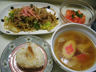 今夜は、焼きソバ定食