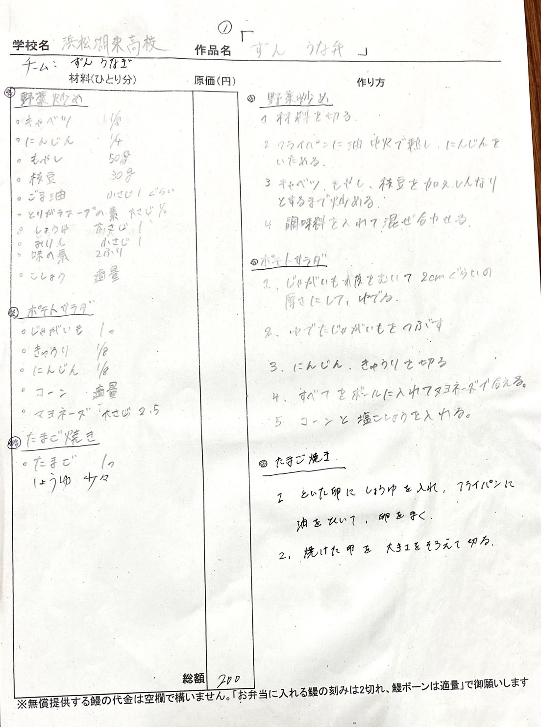 ずん うな丼の作り方