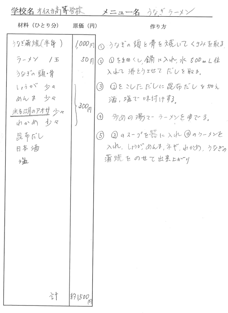 うなぎラーメンの作り方