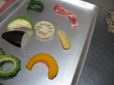 塩豚 と かけがわ野菜の天ぷら