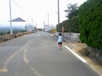 息子と一緒にランニング