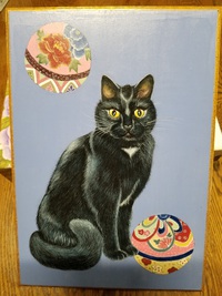 トールペイント　黒猫