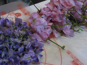 藤と八重桜の　塩漬けレセピ！