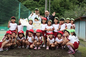 昨日、光明幼稚園にて