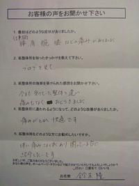 施術を受けたお客様の声　（50代男性）　腰痛・肩痛など　