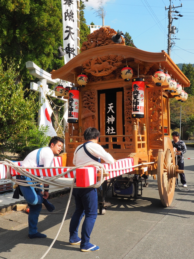 天神社 春野町里原 一層唐破風二輪屋台 l 天竜の屋台～天龍の屋臺行事