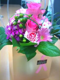浜松・稲垣生花店のバックインブーケ